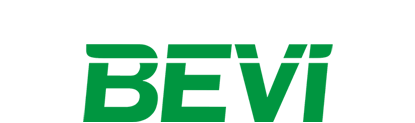 BEVI grön logotyp med vit bakgrund